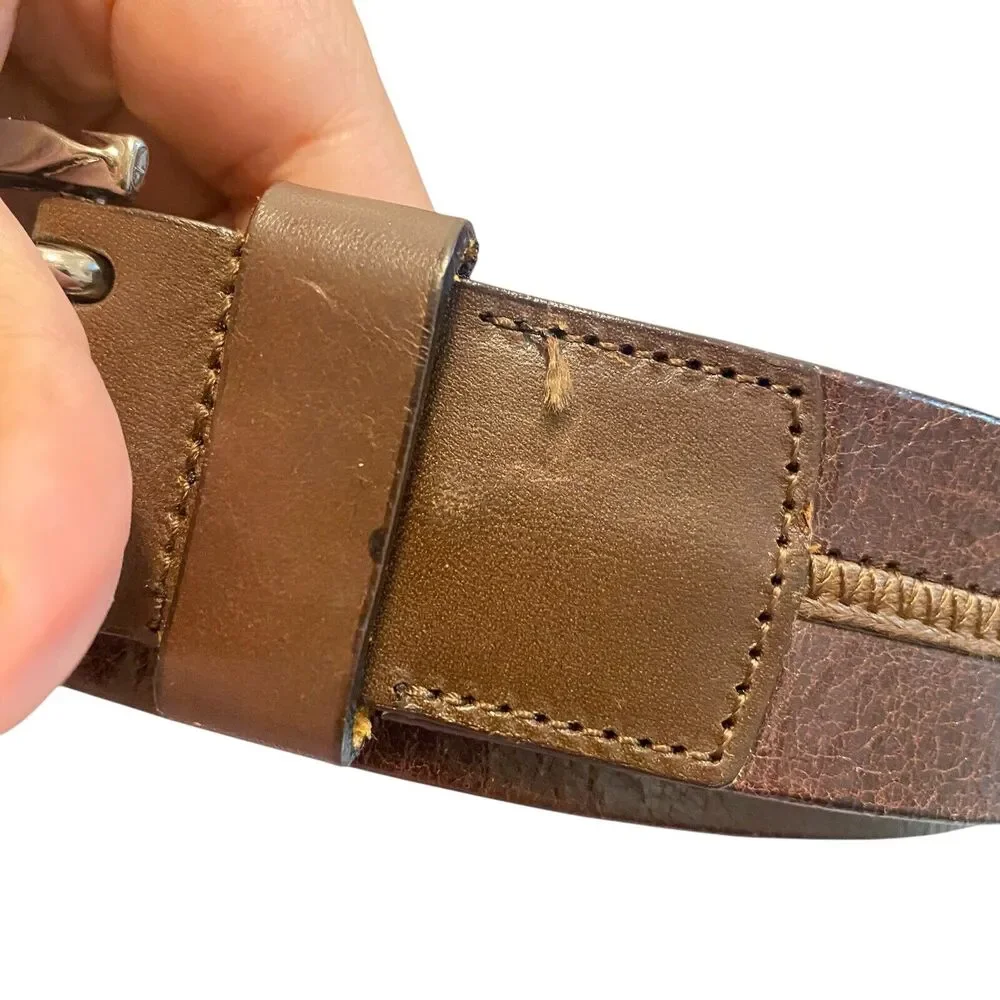 DOLCE &‎ GABBANA Italy Brown Leather Men’s Belt Double Holes